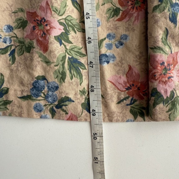 Laura Ashley VTG Cotton Wool Blend Cottage Floral Pinafore Overall Long Dress M - Picture 9 of 9